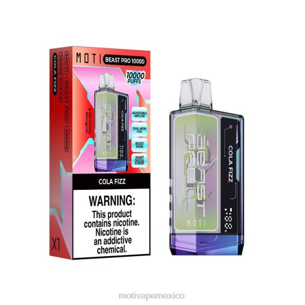 MOTI Beast Pro vaporizador desechable (5%, 10000 inhalaciones) gaseosa de cola V02Z42 MOTI Vape Mexico City