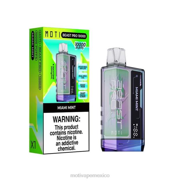 MOTI Beast Pro vaporizador desechable (5%, 10000 inhalaciones) hielo de uva V02Z45 MOTI Piin Precio México