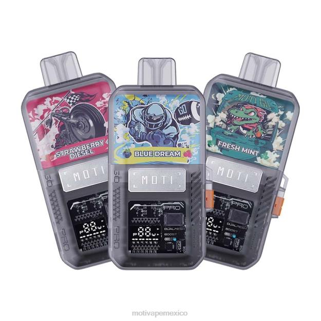 MOTI Go Pro vaporizador desechable (5%, 12000 inhalaciones) diésel de fresa V02Z21 MOTI Vape México