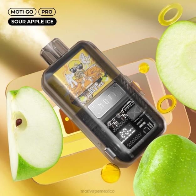 MOTI Go Pro vaporizador desechable (5%, 12000 inhalaciones) hielo de manzana agria V02Z20 MOTI Vape Recargable
